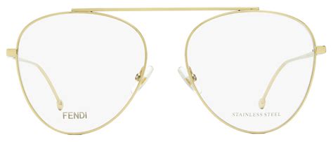 FENDI Aviator Eyeglasses FF0352 J5G Gold 56mm 352